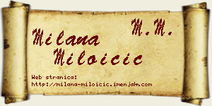 Milana Miloičić vizit kartica